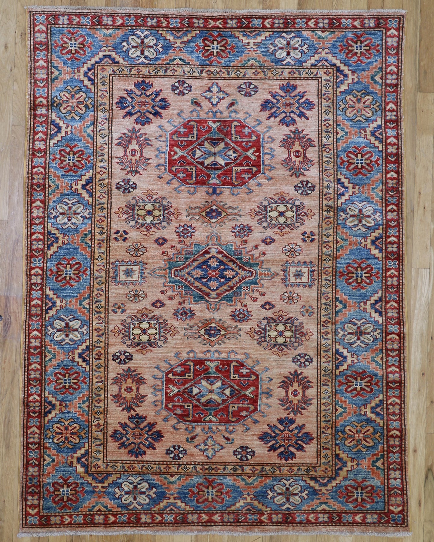 Fine Tribal 4'1 x 5'7 Hand Knotted Wool Rug Pakistan