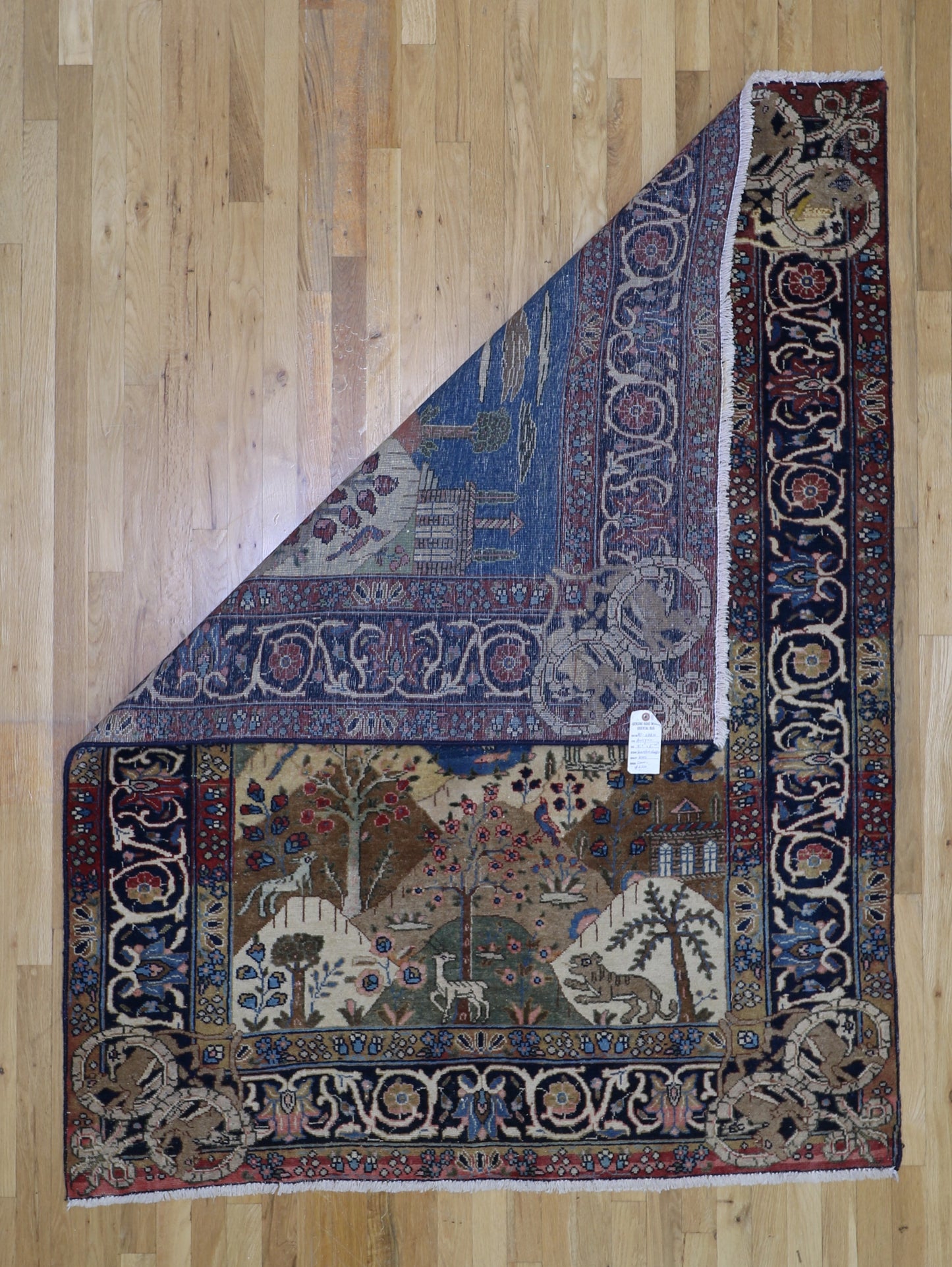 Garden Design 4'6 x 5'10 Hand Knotted Wool Rug Perso