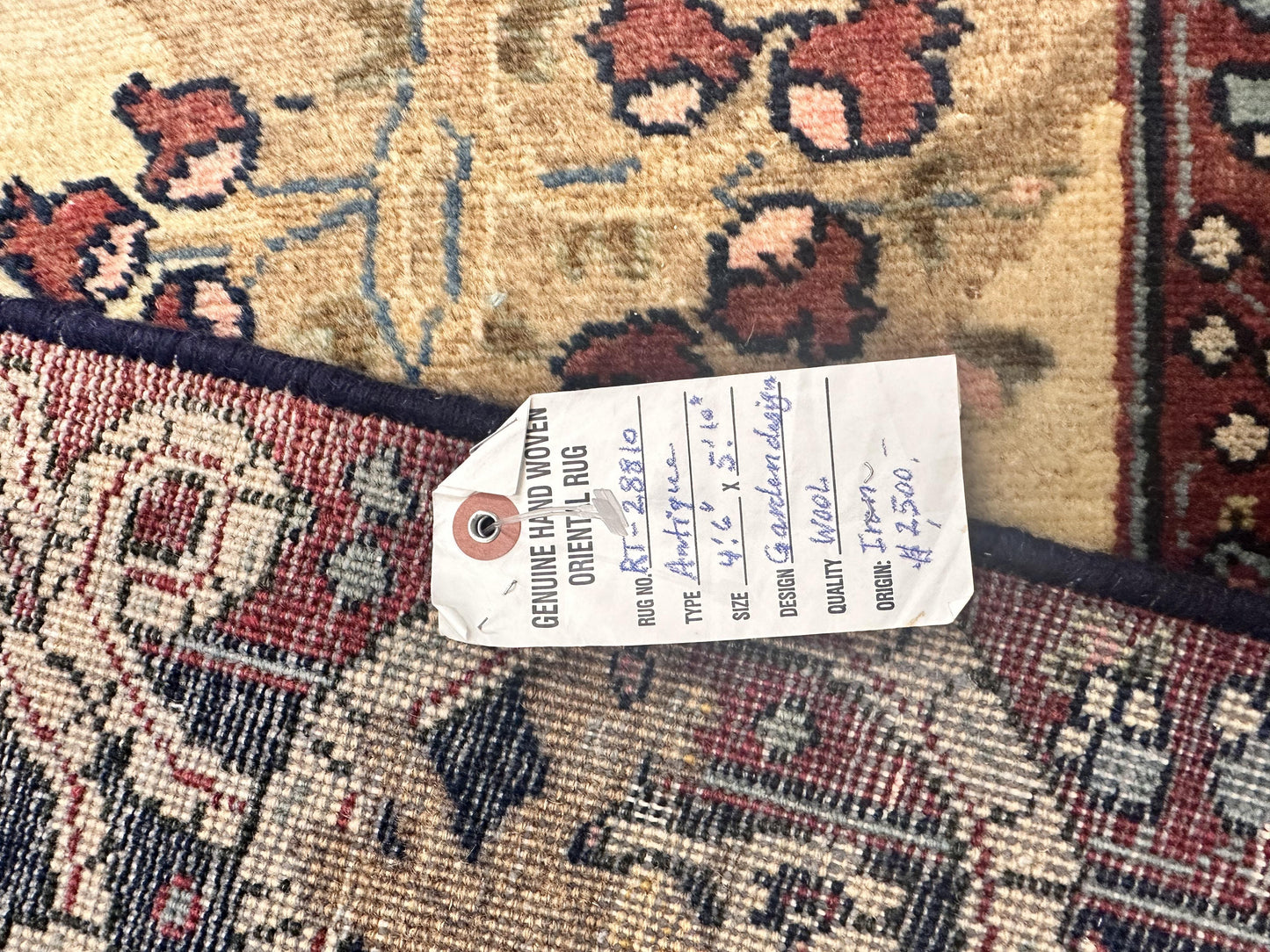 Garden Design 4'6 x 5'10 Hand Knotted Wool Rug Perso